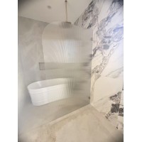 Frameless Single Panel Fluted Glass